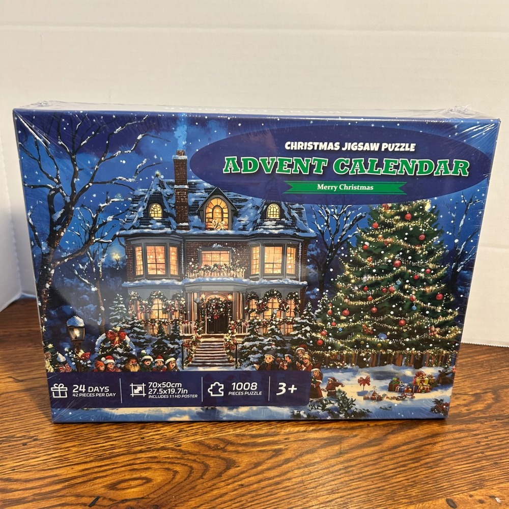 Christmas Jigsaw Puzzle Advent Calendar 2024 1008 Pieces 24 Days Winter Scene